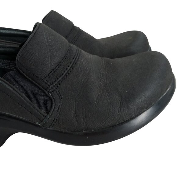 Ariat Expert Clog Black Wedge Leather Paisley Size 7 Comfort Western Slip On - Picture 15 of 15